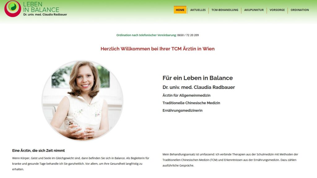 Dr. Claudia Radbauer, TCM Ärztin, Allgemeinmedizinerin, Ernährungsberatung Wien